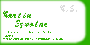 martin szmolar business card
