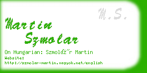 martin szmolar business card